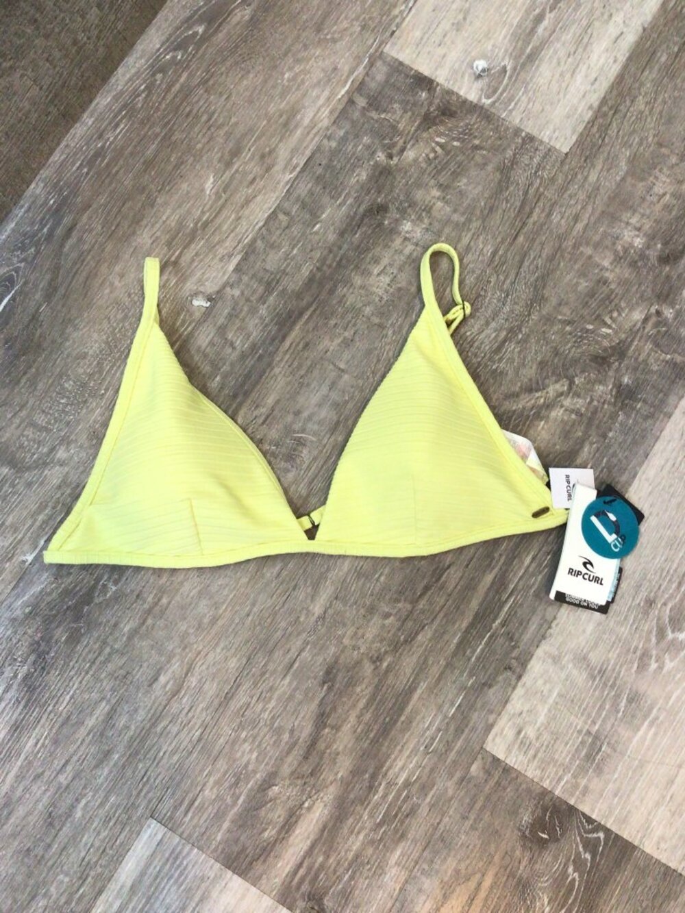 NWT Ripcurl Yellow Rib Triangle 2XL D Cup Bikini Swim Top